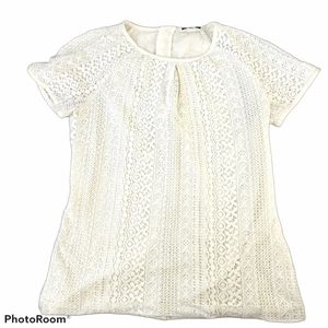 Banana Repulic 14 White Lace Crochet Blouse